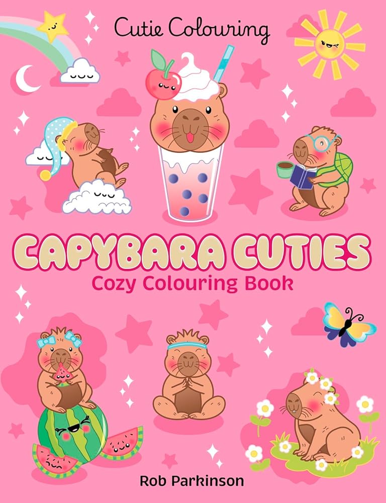 Capybara Cuties: Colouring Book cover image