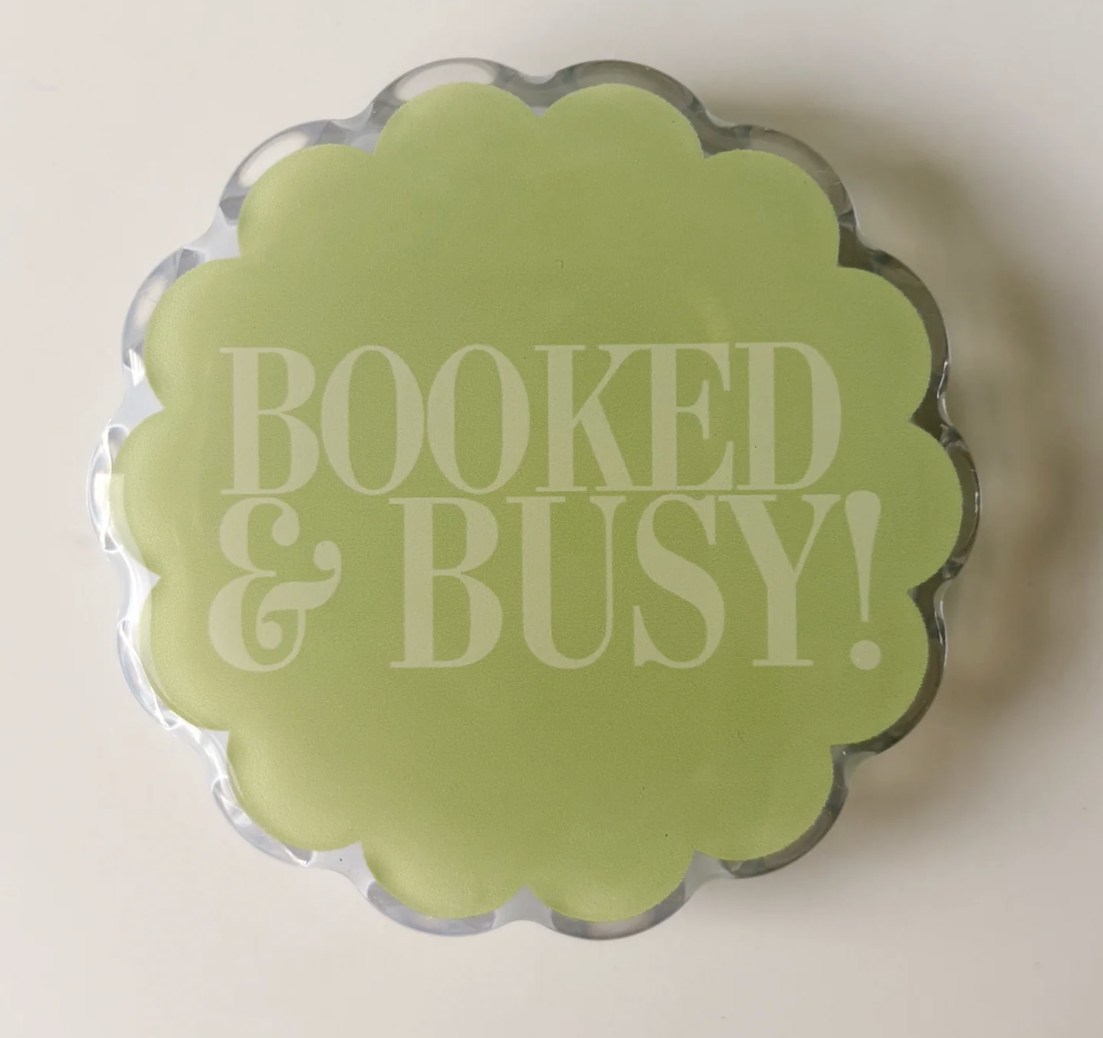 Booked and Busy (Green) - Magnetic e-Reader Grip