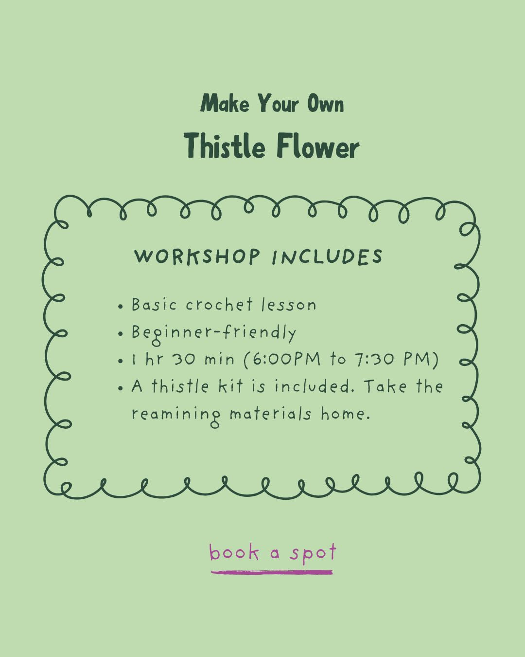 Crochet Workshop (Thistle Flower Stem)